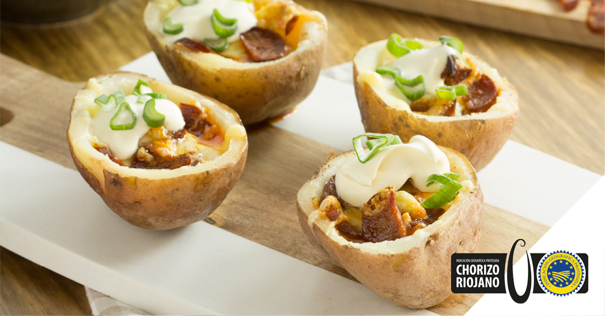 Patatas rellenas con Chorizo Riojano